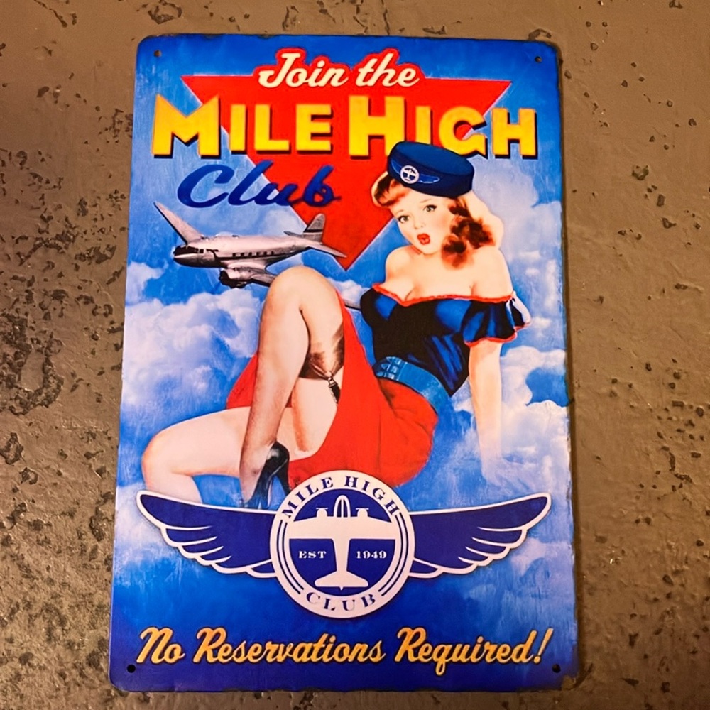Mile High Club Tin Sign